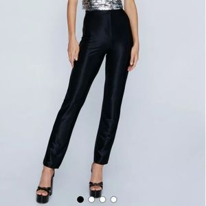 High shine straight pants